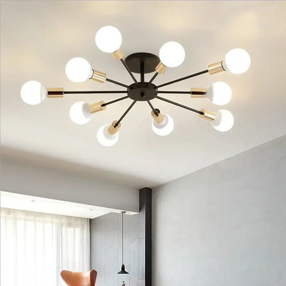 Modern starburst led metal chandeliers living room ceiling light