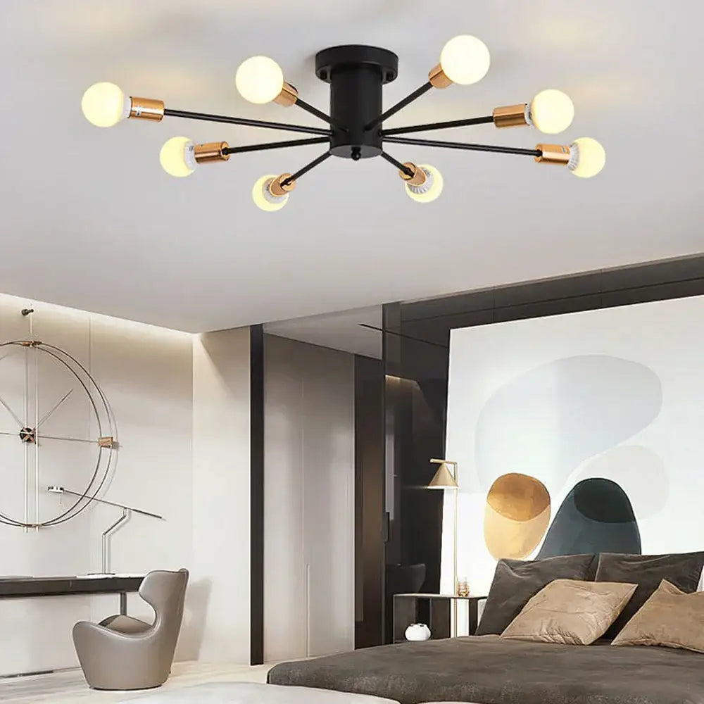 Modern starburst led metal chandeliers living room ceiling light