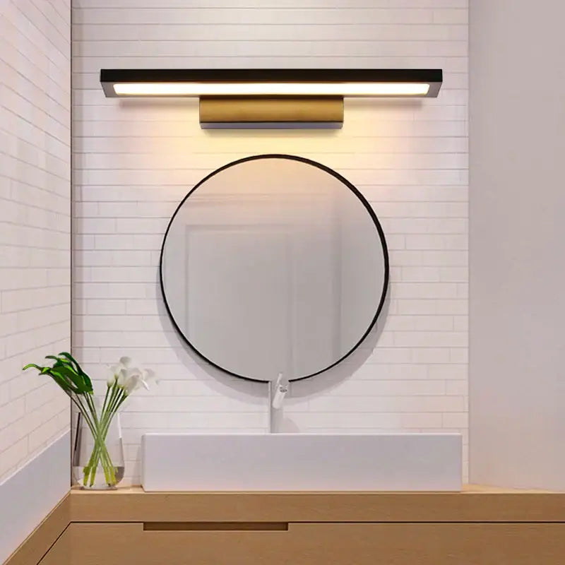 Modern black led mirror light bathroom wall lamp