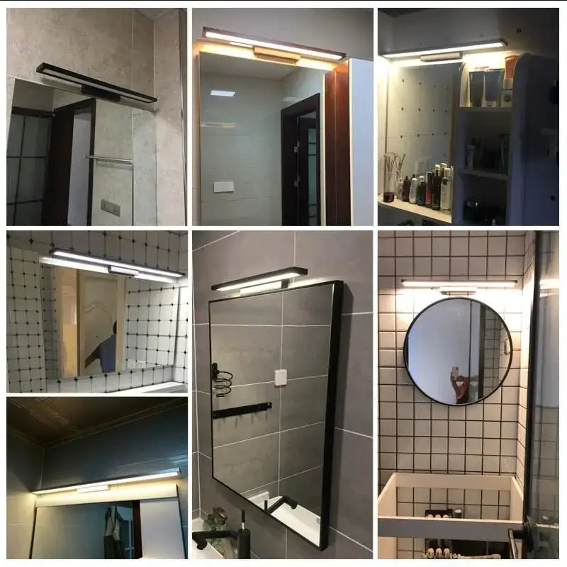 Modern black led mirror light bathroom wall lamp