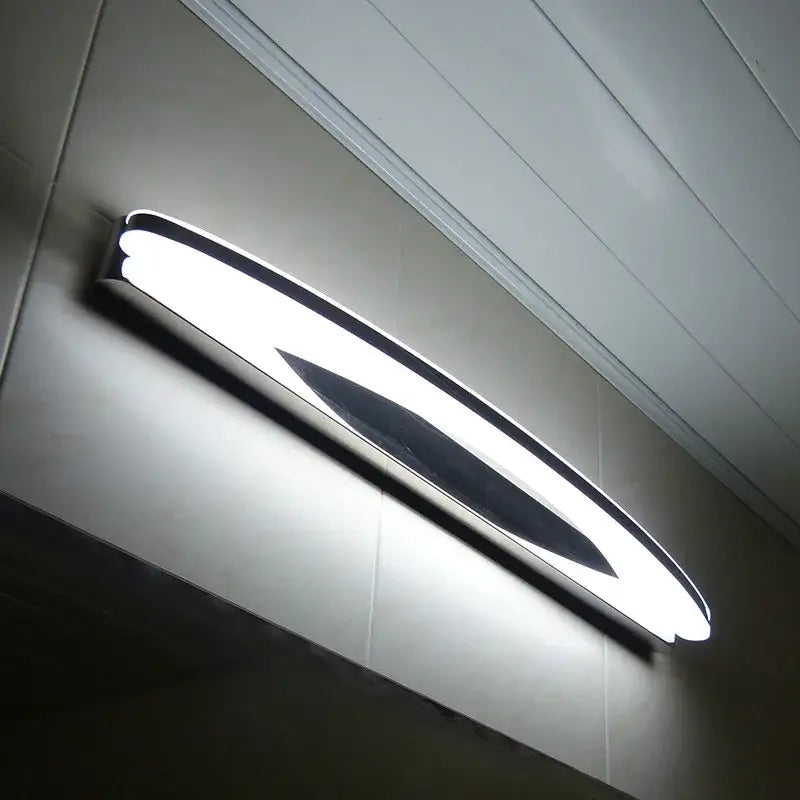 Modern curved white led mirror light fixture bathroom sconce