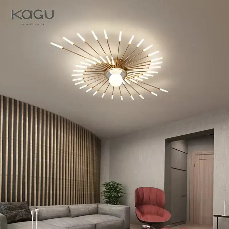 Modern black & gold starburst ceiling lights for living room