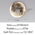Modern black led moon wall lamp bedroom decor
