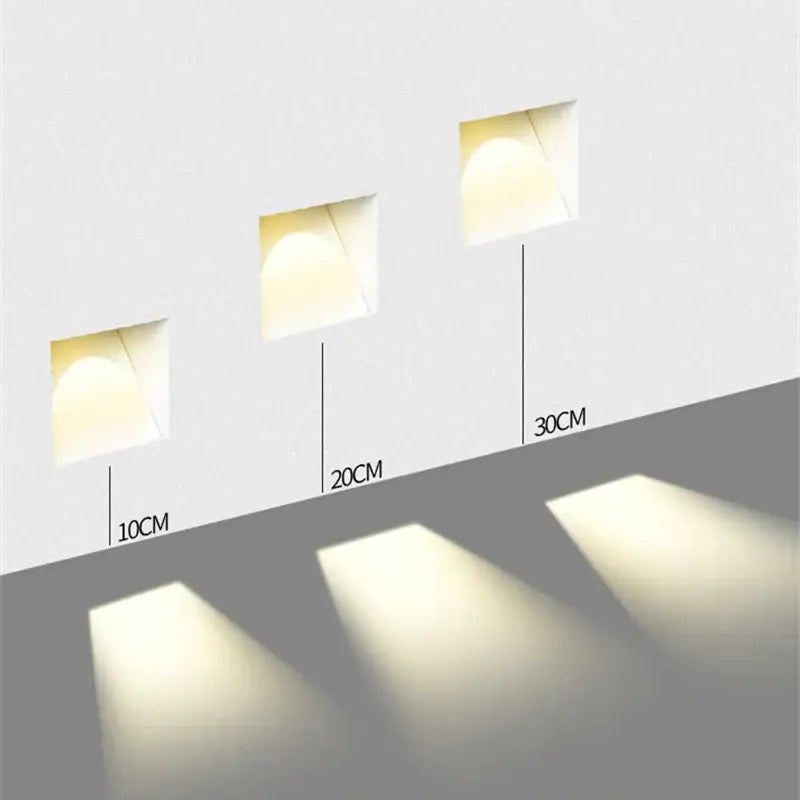 Modern silver square motion sensor wall lamp bedroom decor light