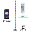 Slim black led music melody floor lamp living room rgb light