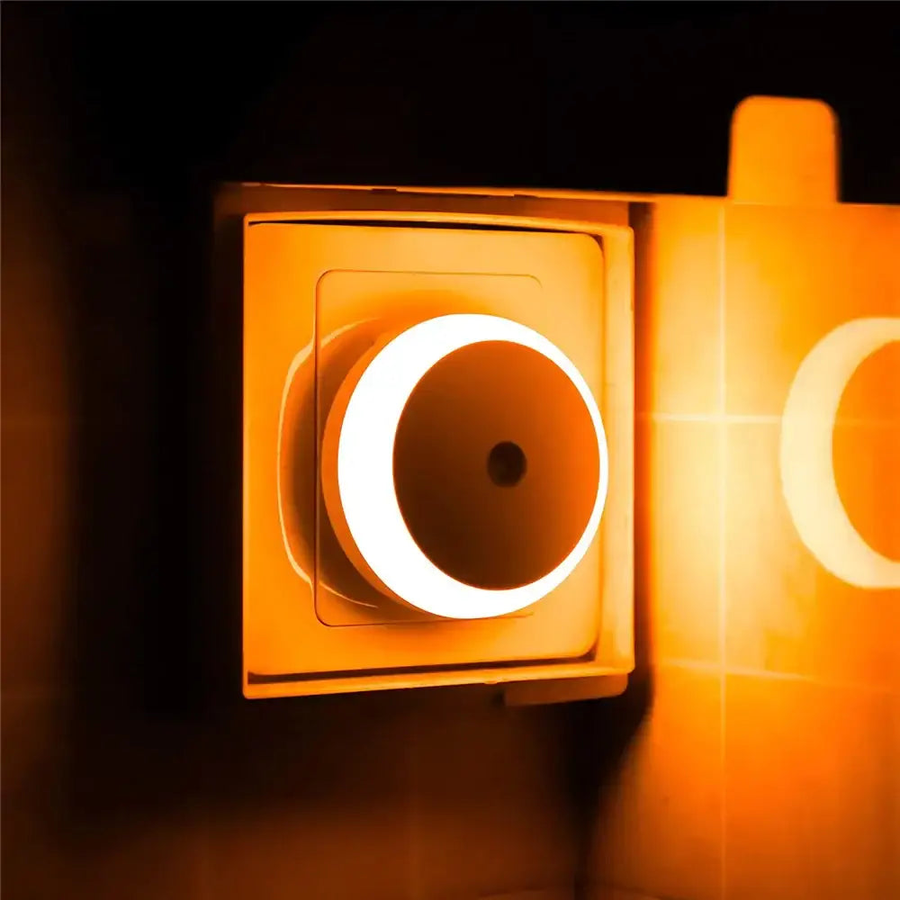 Modern orange circular led night light for bedroom smart sensor