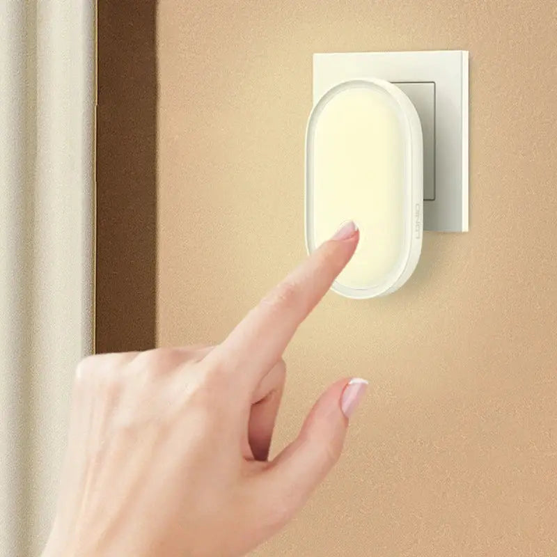 Smart white oval led night light with 360 ring lamp for bedroom