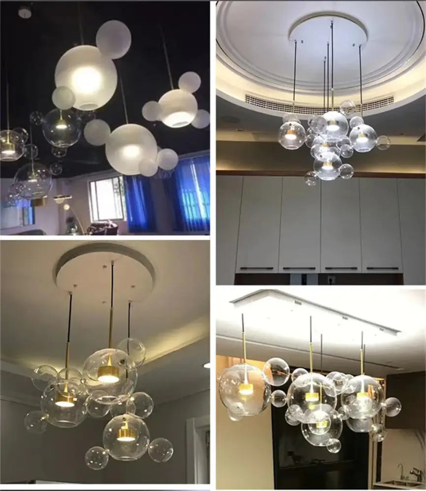Adjustable nordic decor led bubble chandelier for living room