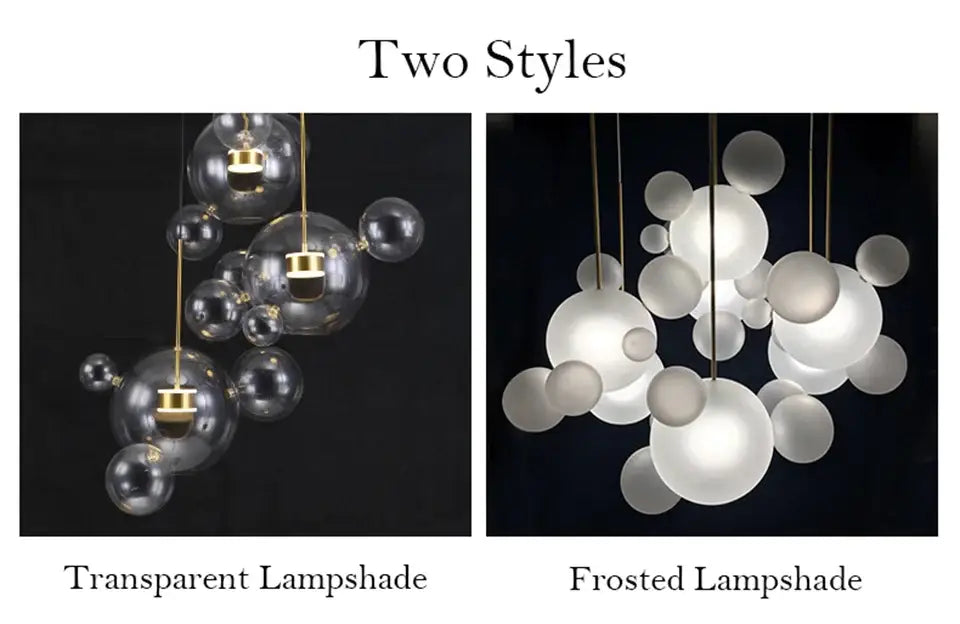 Adjustable nordic decor led bubble chandelier for living room