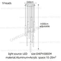 Modern gold led nordic cylinder chandelier staircase pendant light