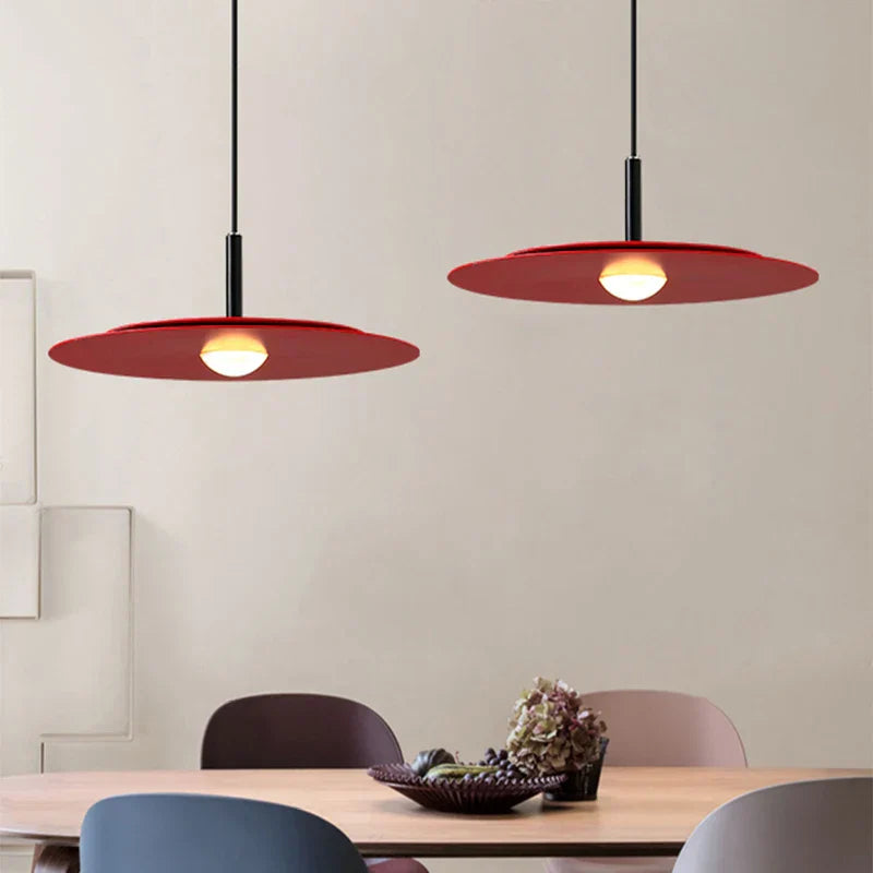 Minimalist black flying saucer chandelier for dining room lighting