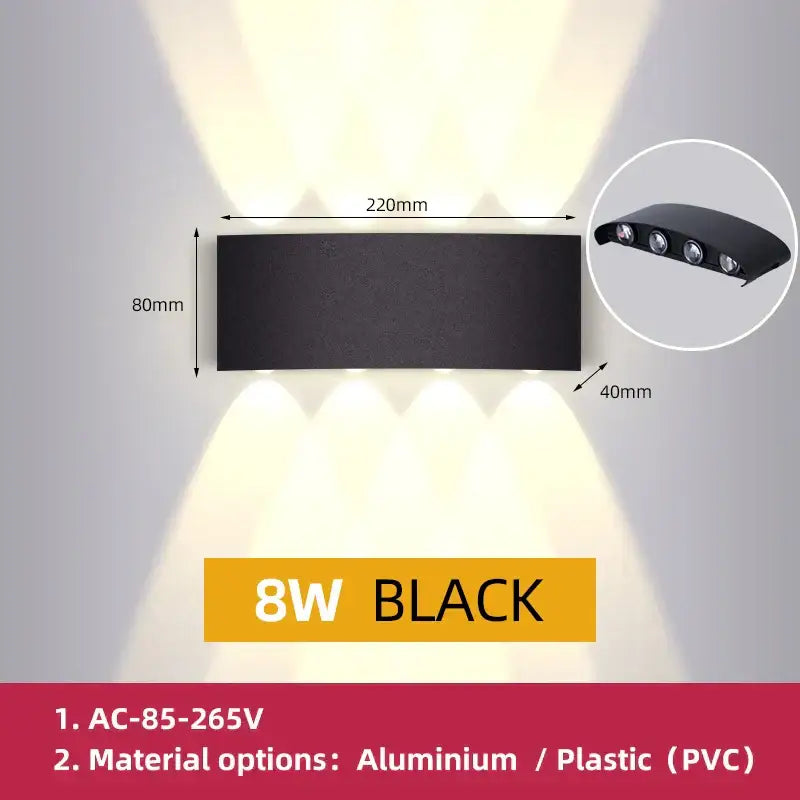 Modern black led outdoor garden wall light – porch sconce