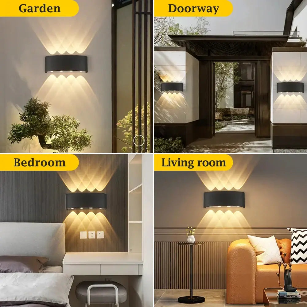 Modern black led outdoor garden wall light – porch sconce