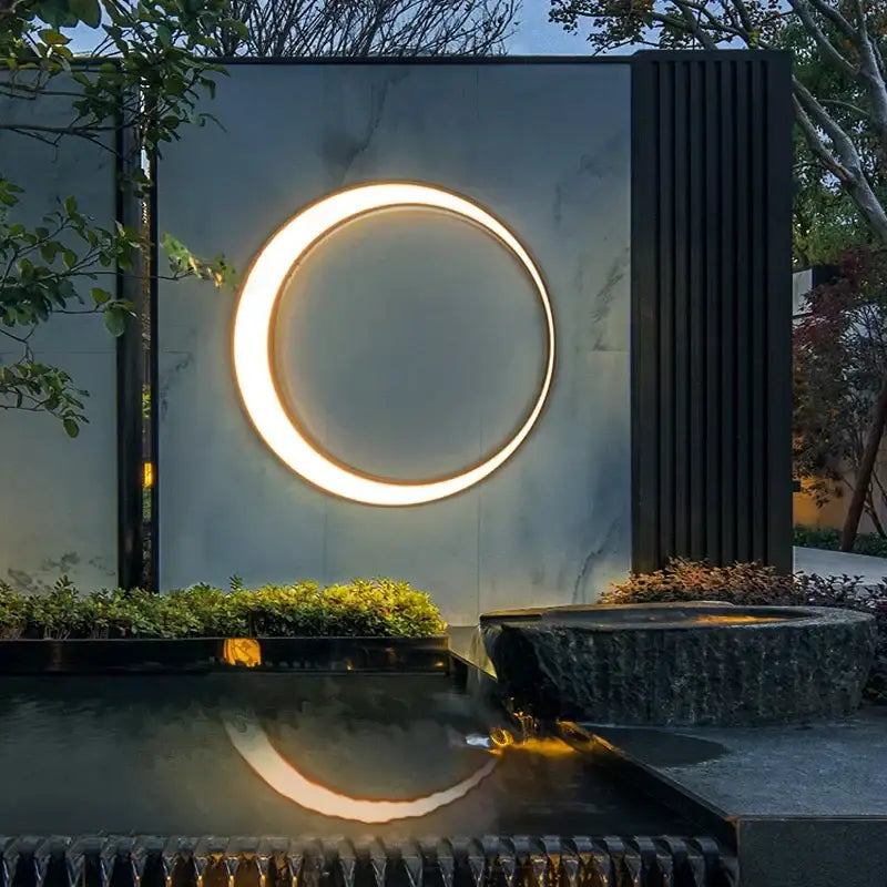 Modern minimalist led outdoor moon wall lamp courtyard sconce