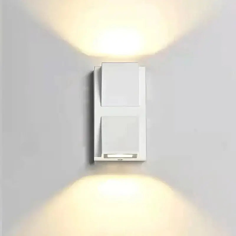 Modern minimalist white led outdoor porch wall light – yard sconce