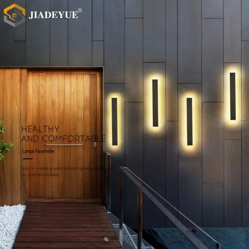 Modern black minimalist outdoor wall lamp for garden villa porch