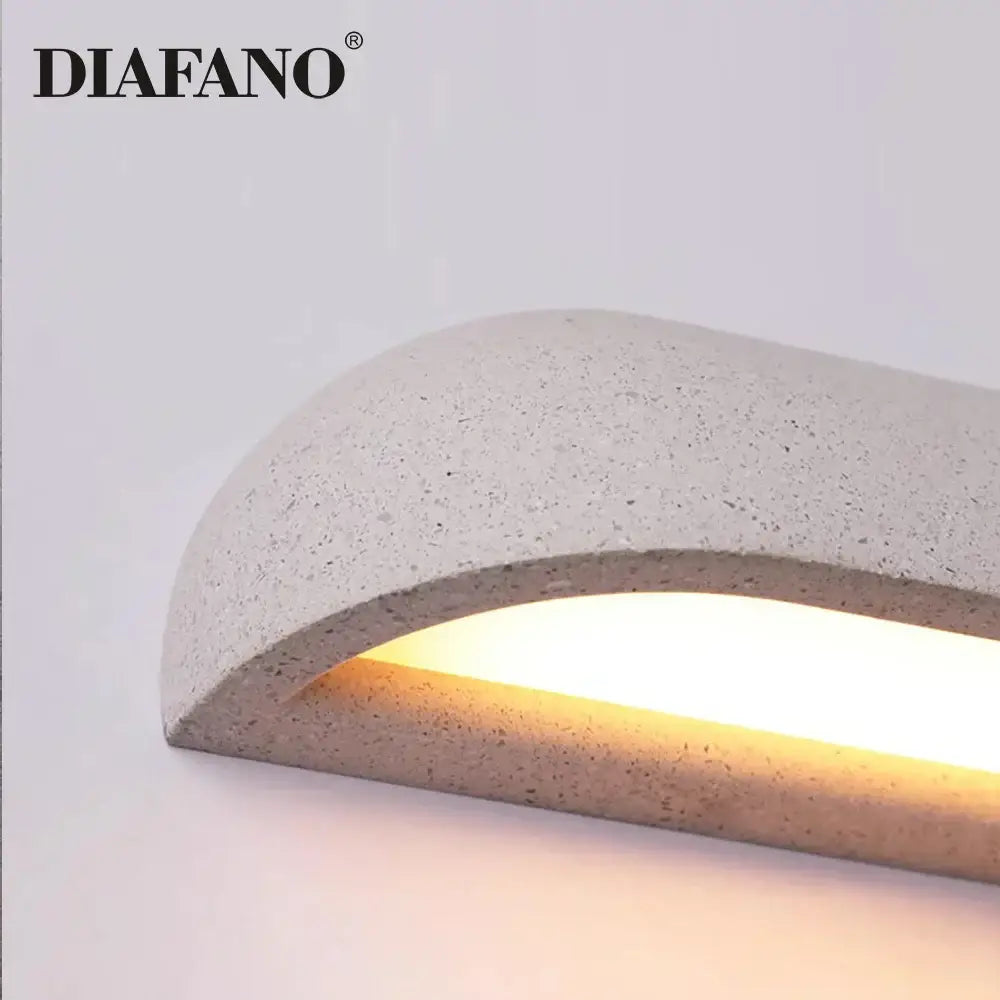 Curved white travertine led outdoor wall lamp garden sconce