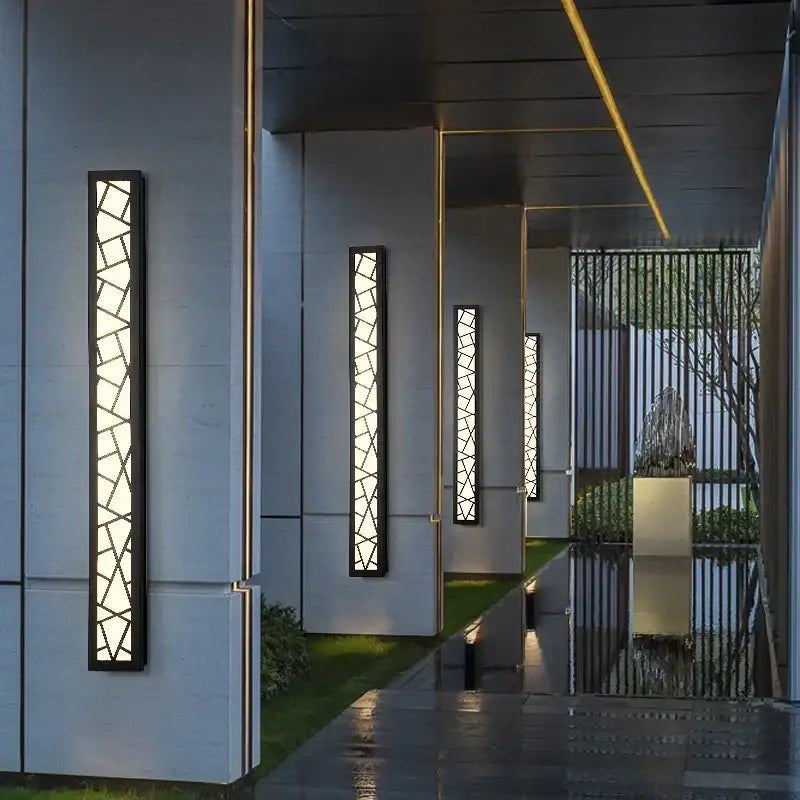 Modern black geometric outdoor wall lamp porch sconce light