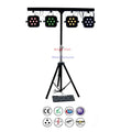 Decorbites led par kit rgbw slim flat stage lights with stand and pedal