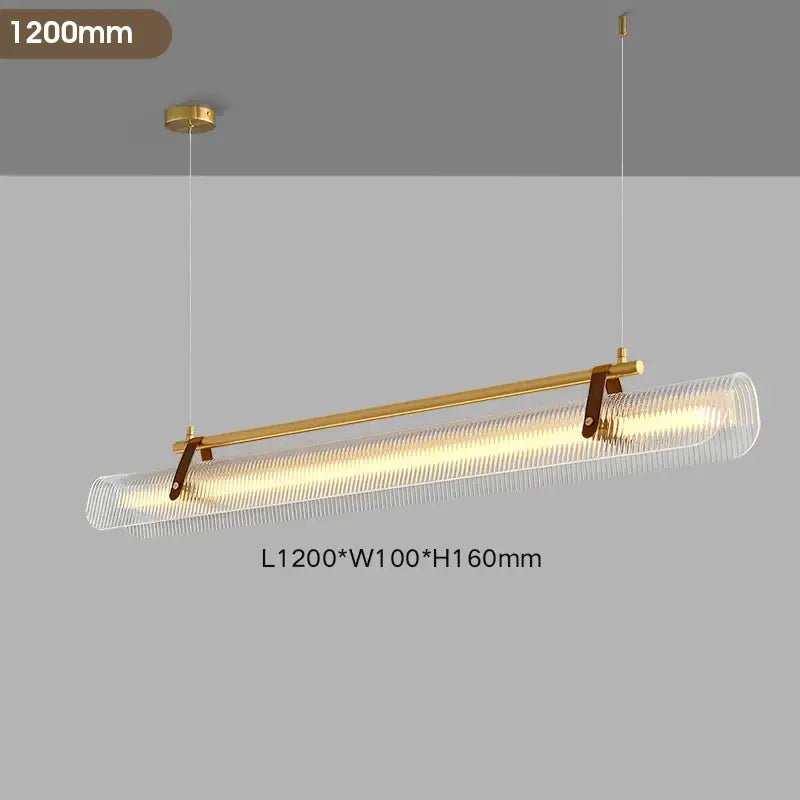 Modern brass textured glass led pendant lamp for dining room