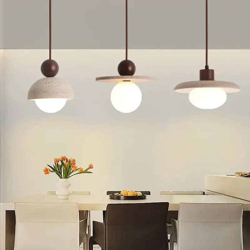 Modern white concrete led pendant lamp dining room lighting
