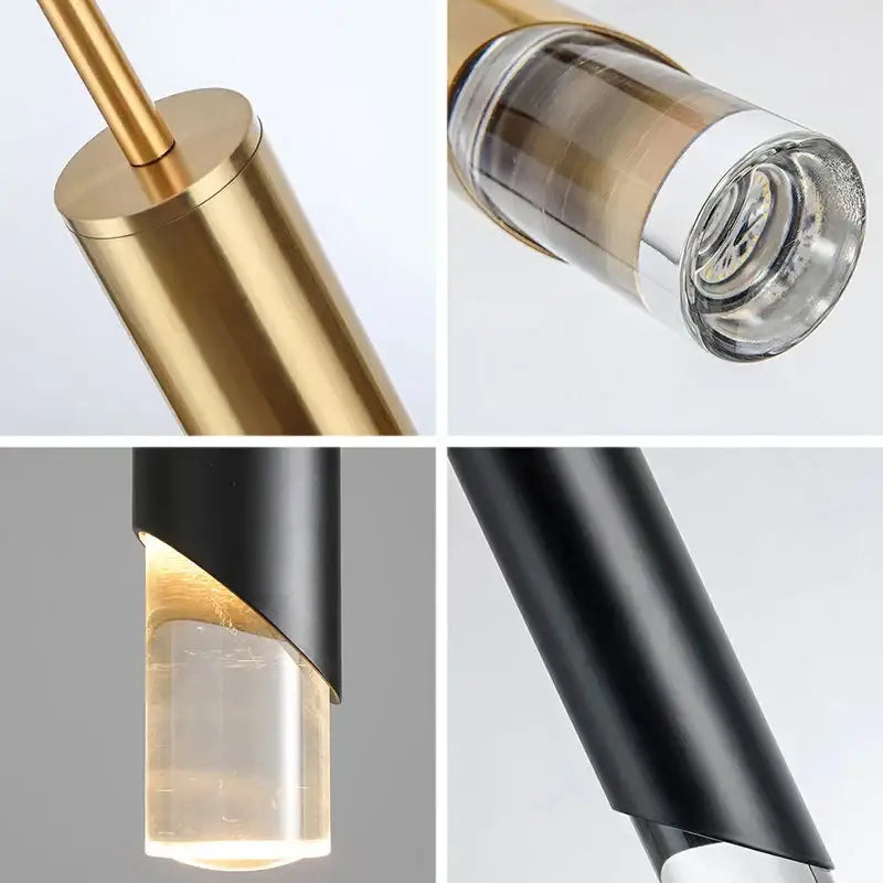 Modern black & gold led pendant lamps kitchen chandelier