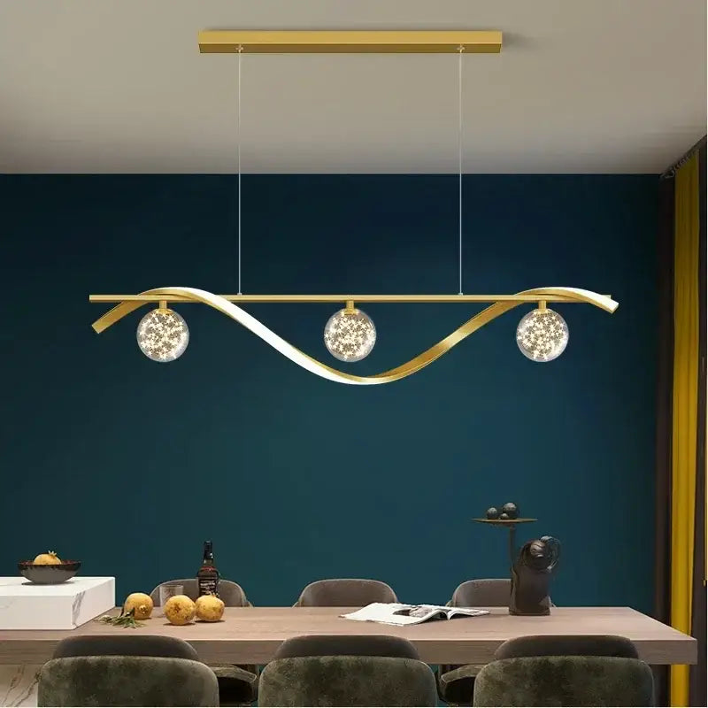 Modern black metal 3 globe led pendant lamps dining room kitchen