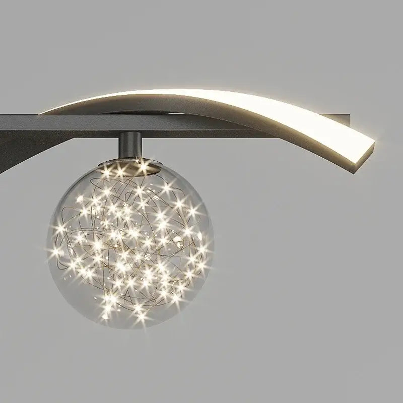 Modern black metal 3 globe led pendant lamps dining room kitchen