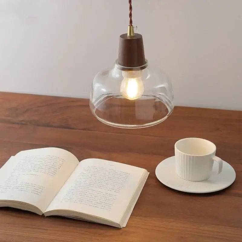 Modern walnut & glass decorbites led pendant lamp kitchen lighting
