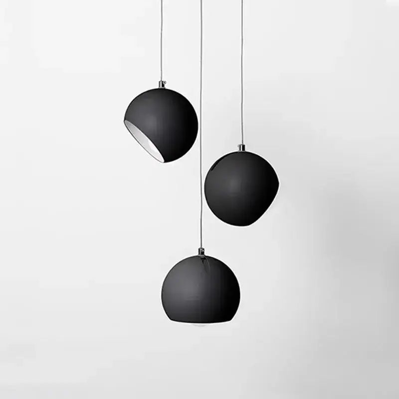Minimalist matte white led pendant light dining room set