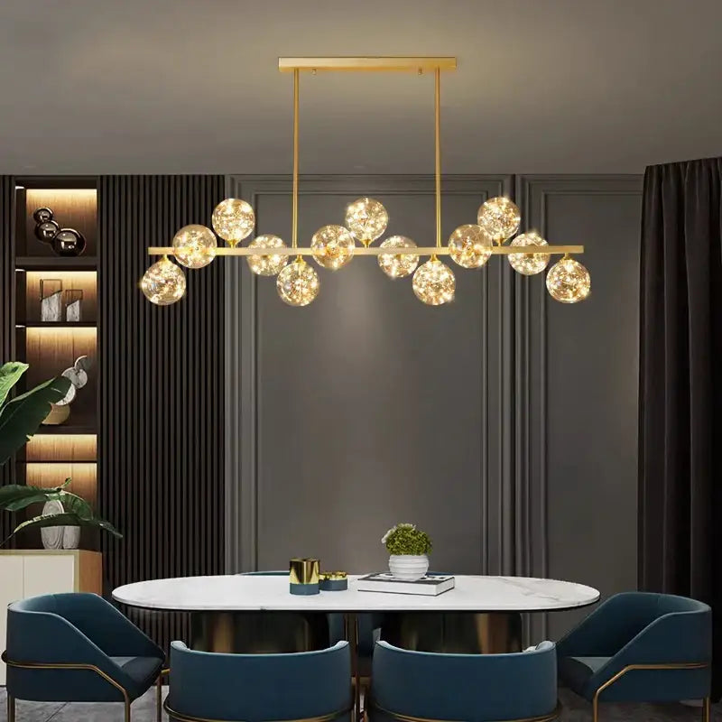 Modern black glass globe led pendant light dining room decorbites led