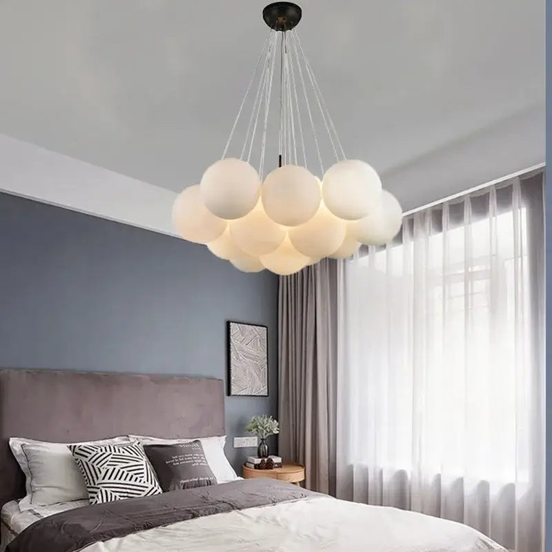Modern cloud white led pendant light chandelier living room