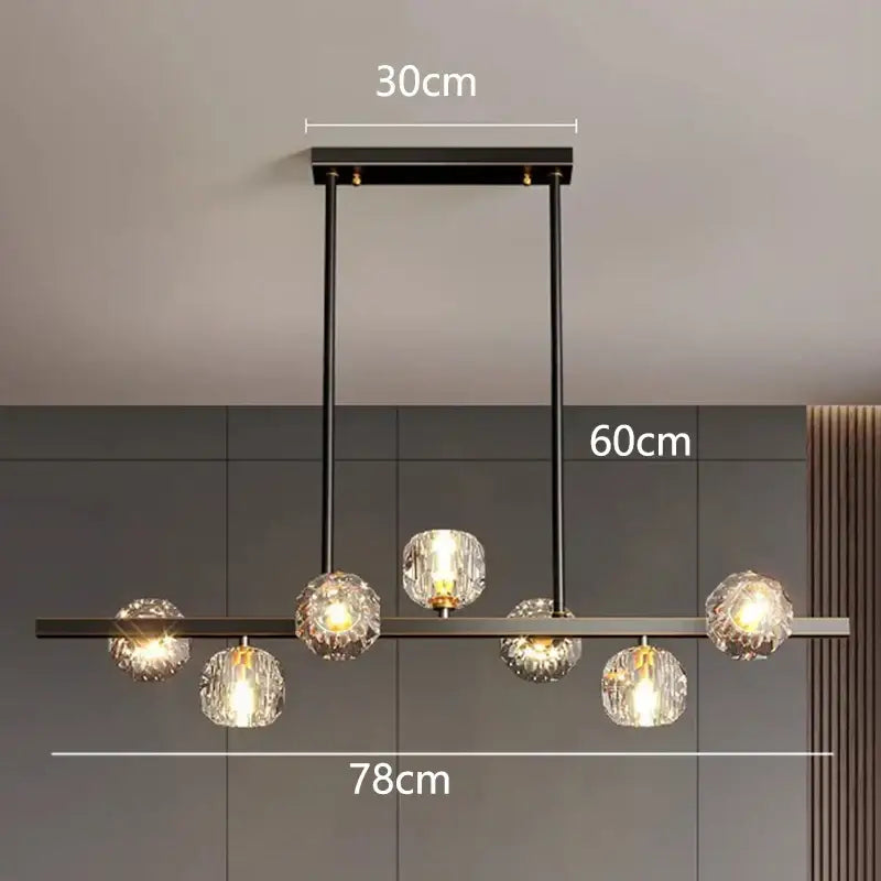 Modern gold crystal globe led pendant light dining room