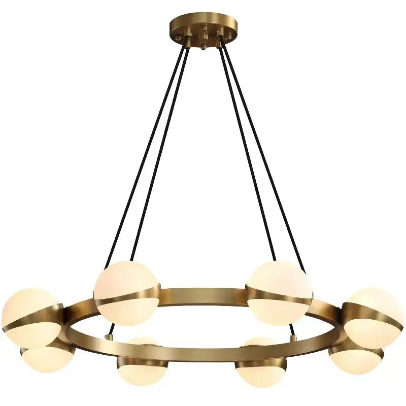 Modern gold frosted globe led pendant light chandelier dining room