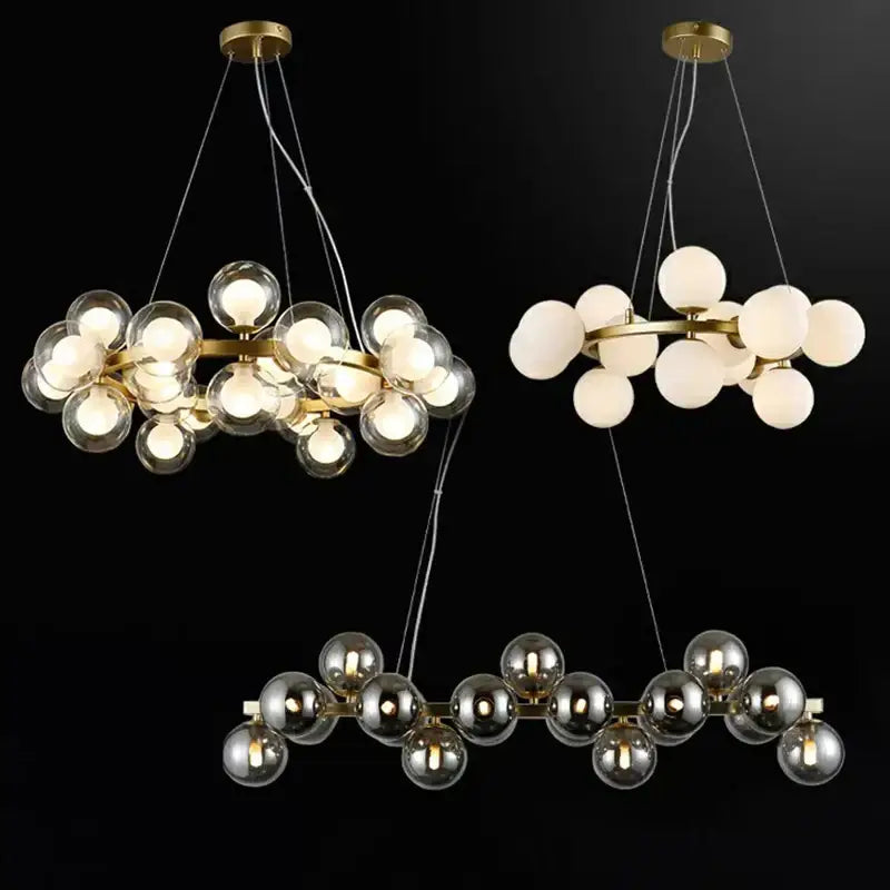 Modern gold globe led pendant light for dining room