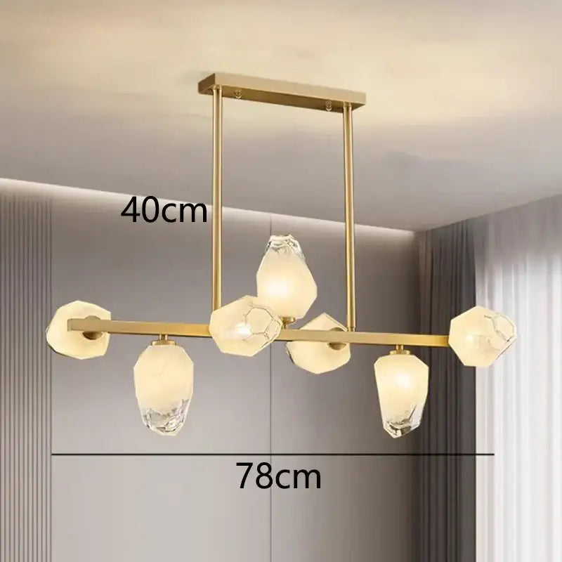 Modern geometric gold led pendant light dining room chandelier