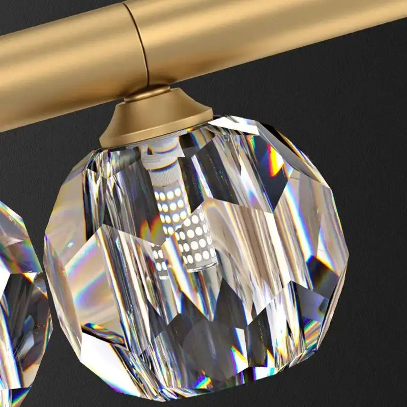 Modern gold crystal led pendant light for dining room