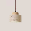 Minimalist beige & brown concrete pendant light fixture kitchen