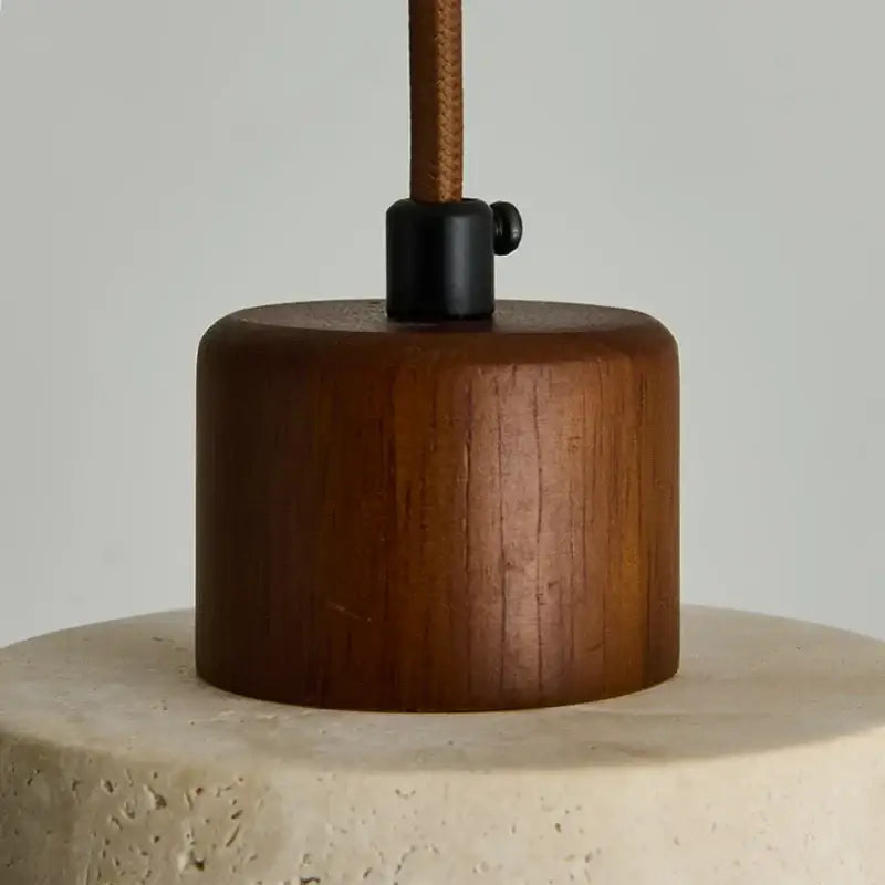 Minimalist beige & brown concrete pendant light fixture kitchen