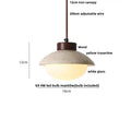 Minimalist beige concrete and wood led pendant light dining room