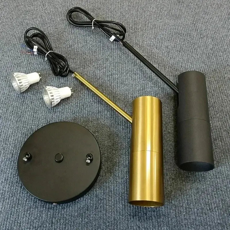 Modern black cylindrical led pendant light for kitchen spotlight