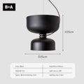 Modern minimalist black & off-white led pendant light for bedroom