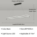 Modern gold wave led pendant light dining room chandelier