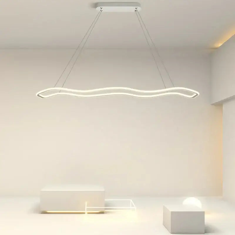 Modern gold wave led pendant light dining room chandelier