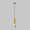 Modern black & gold led pendant light dining room cylindrical lamp