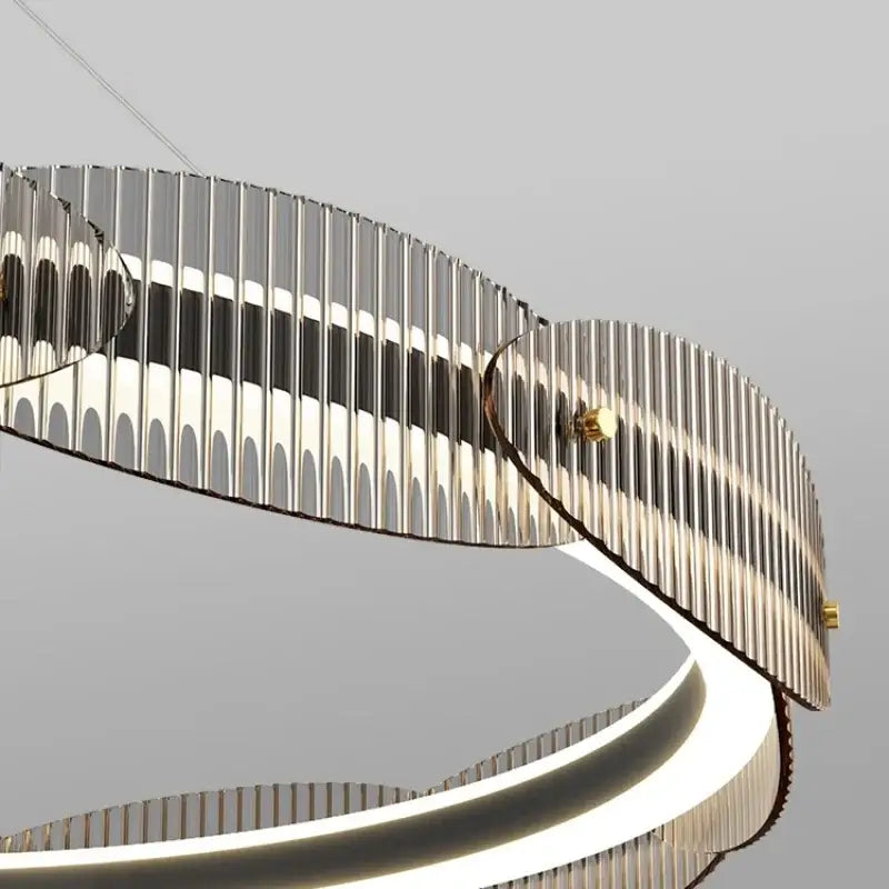 Modern wavy double ring led pendant light for dining room