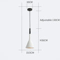 Modern matte black & blue led pendant light living room conical shade