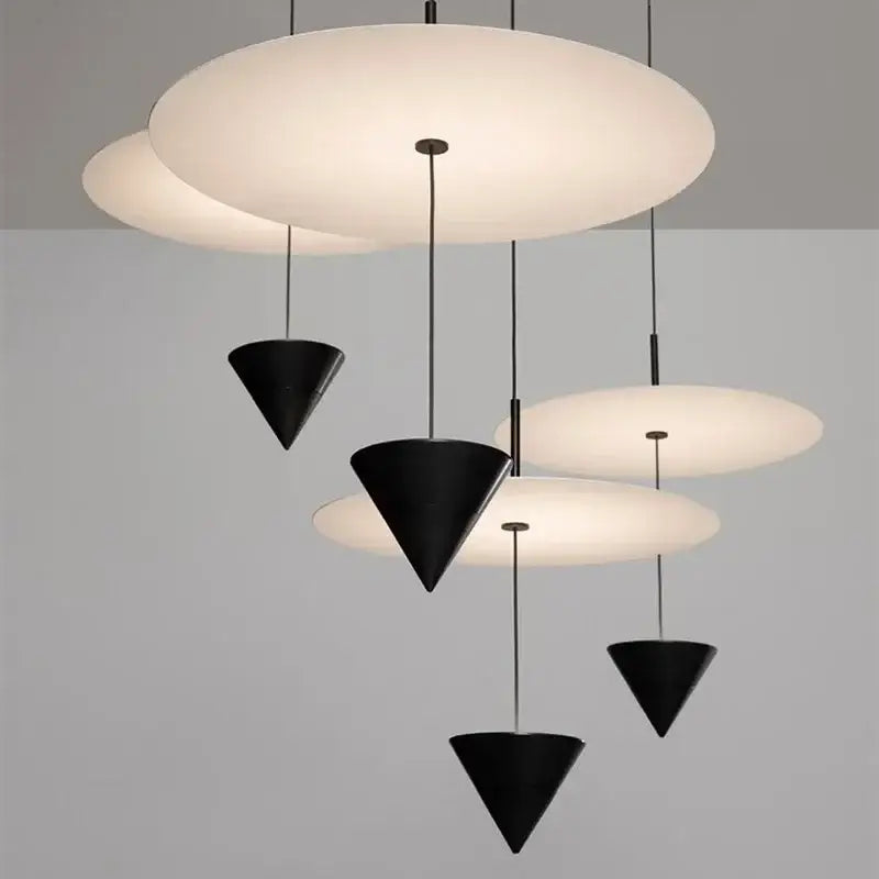 Modern matte black and white led pendant lights dining room fixture