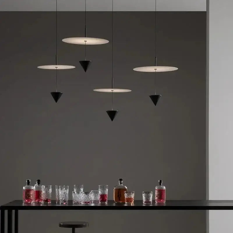 Modern matte black and white led pendant lights dining room fixture