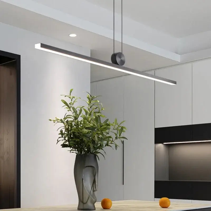 Modern black minimalist led pendant lights for dining room